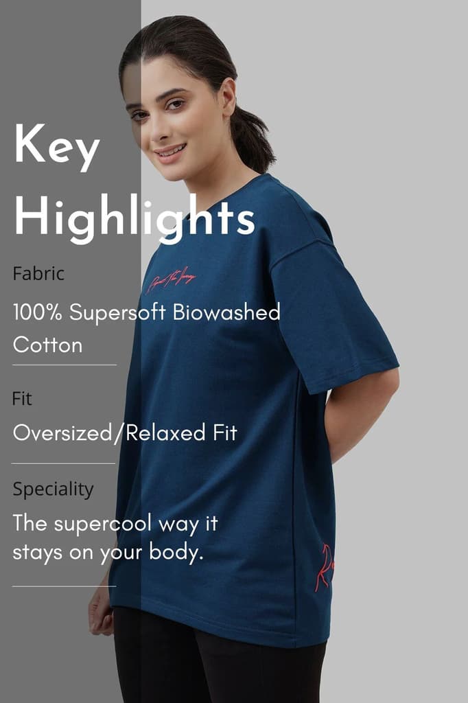 Respect The Journey Oversized T-shirt Teal — photo 6