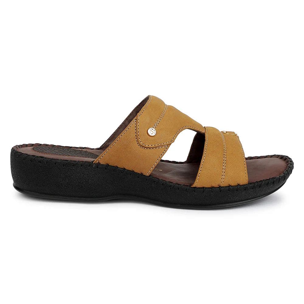 Healers Tan Casual Flat Sandal for Women JFL-80 by Liberty — photo 2