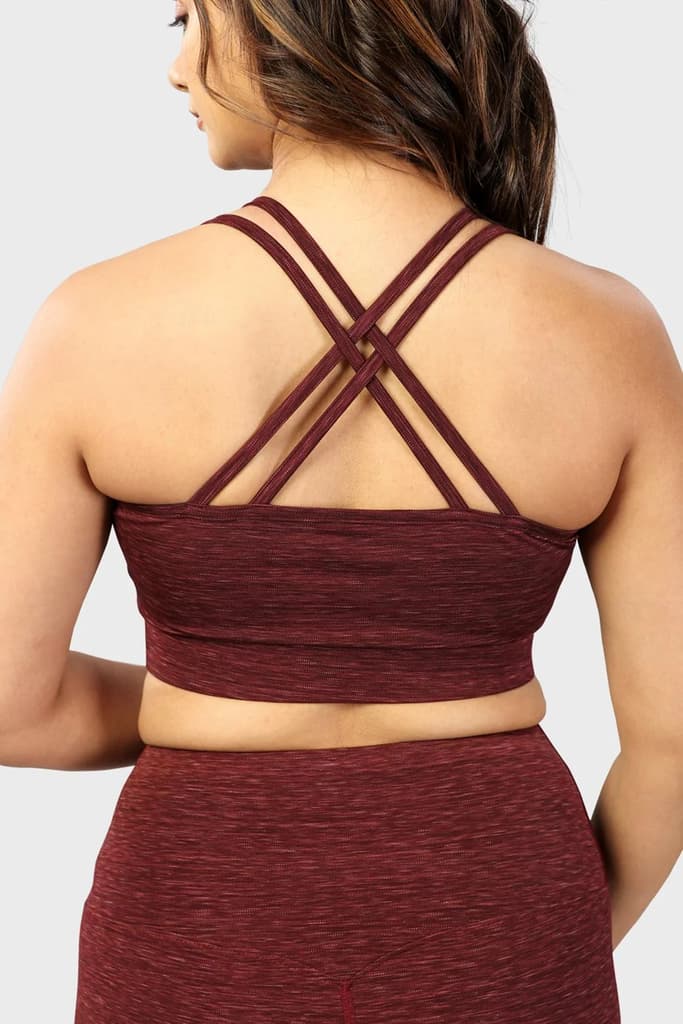 Essential Melange Sports Bra Maroon — photo 3