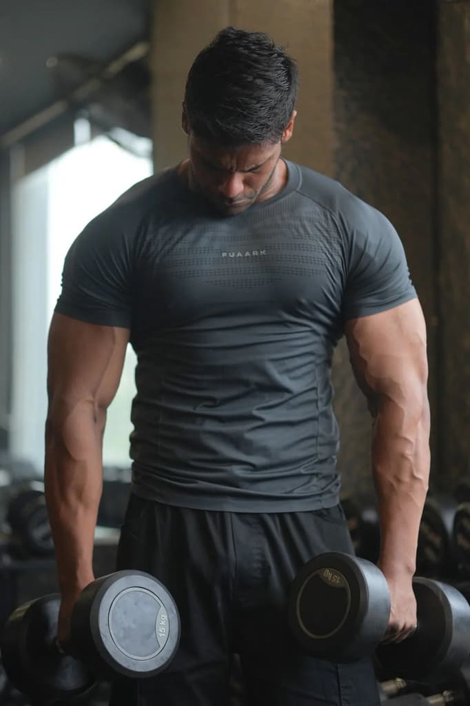 Power Seamless T-shirt Grey/Fuaark — S