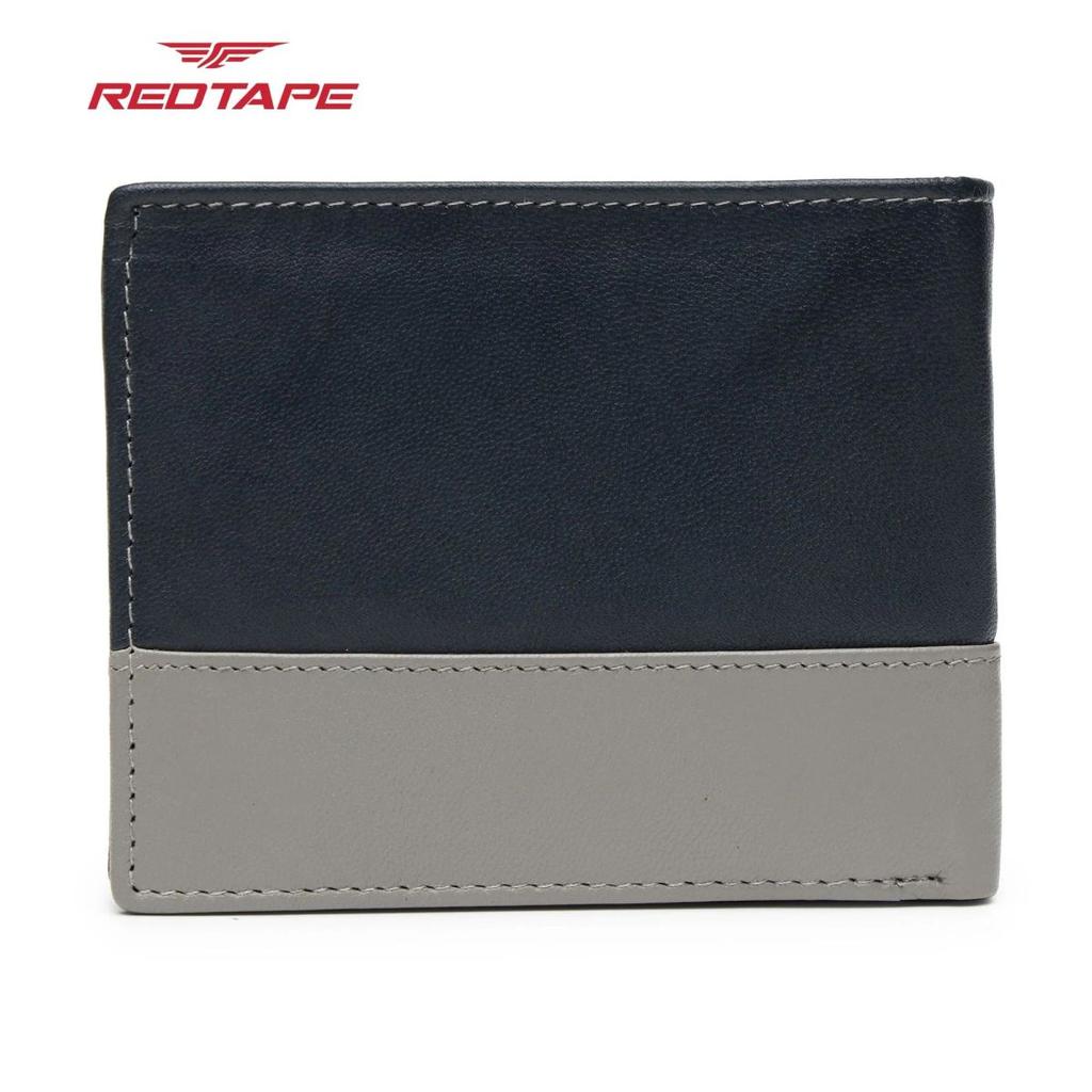 Men’s Navy Grey Colorblocked Genuine Leather Wallet — photo 8