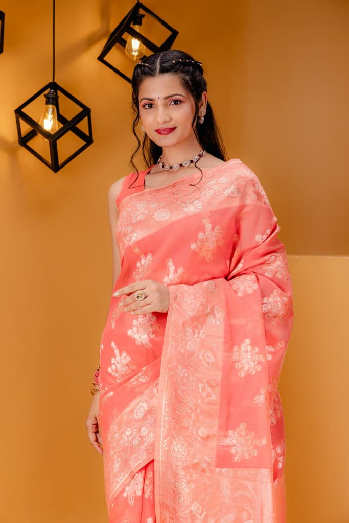 Mimosa Women's Woven Design Banarasi Style Art Silk Saree With Blouse Piece : SA00001806GJFREE — photo 2