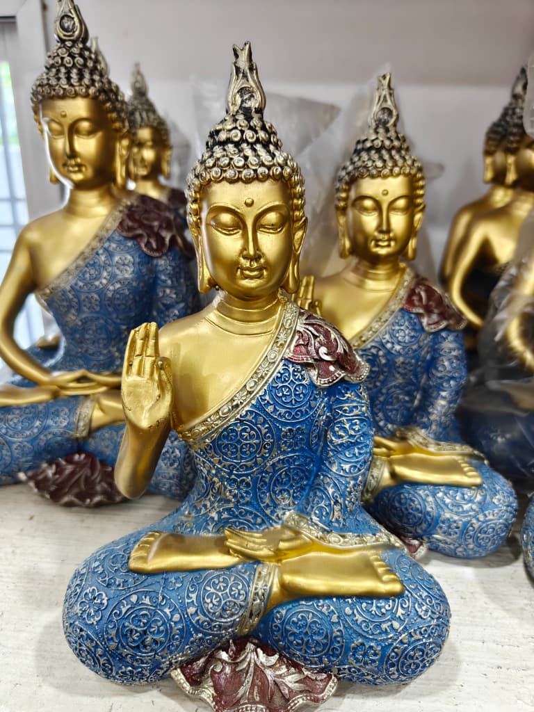 Gold Buddha Statue | Decorative | Gold | Blue