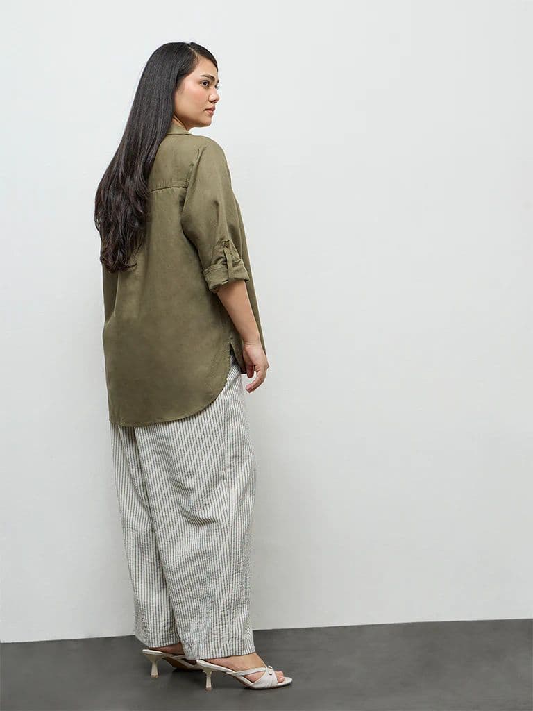 Gia Olive Solid Shirt — photo 4