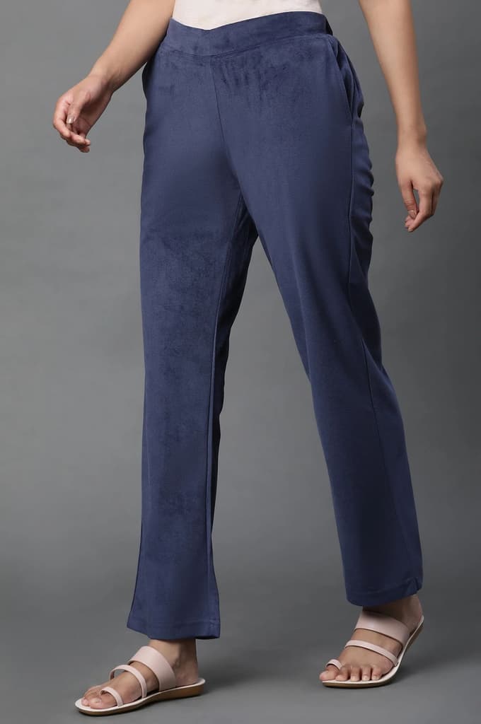 Blue Velvet Straight Pants — photo 2