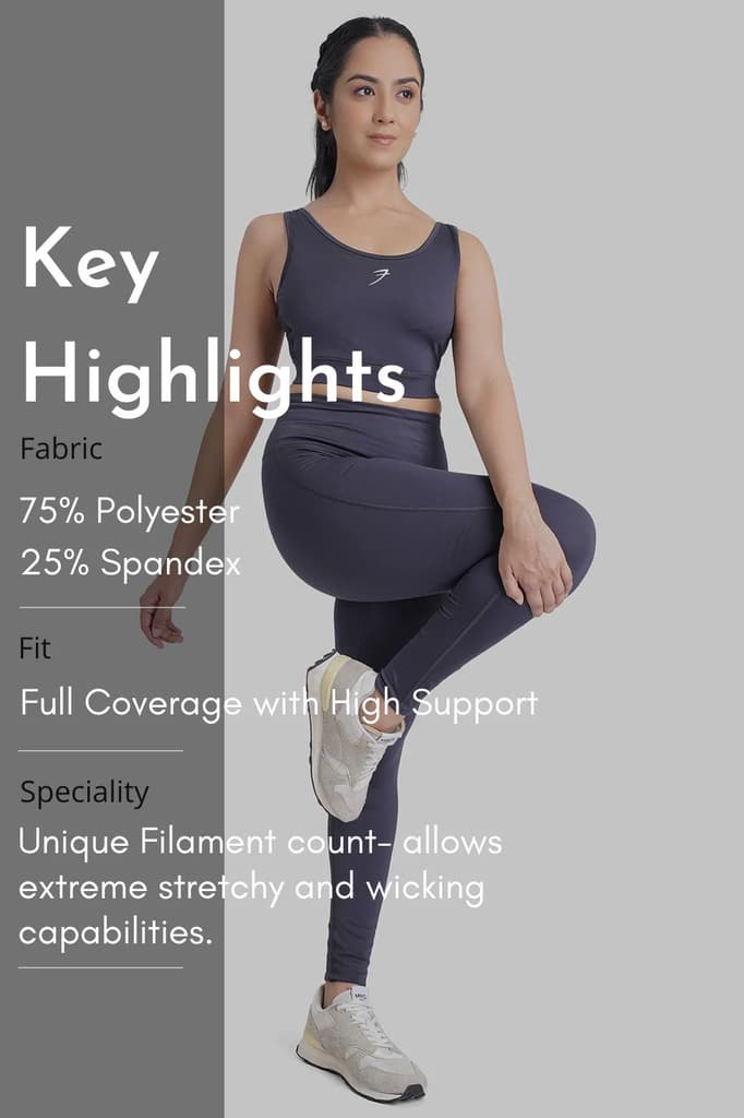 Active Full Support Sports Bra Coal — photo 7
