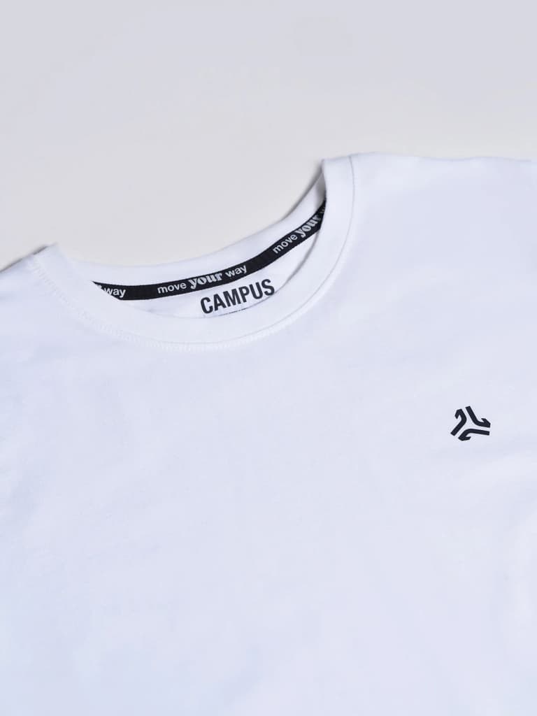 Women's White Solid Round Neck T-Shirt — photo 6