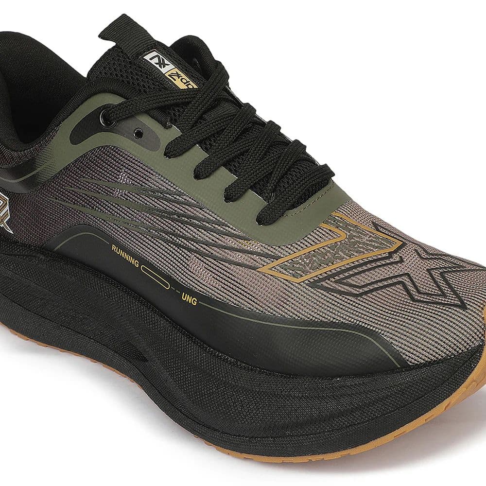 Leap7X ZLP-XM-19 Olive Green Sports Lacing Running Shoes for Men By Liberty — photo 5