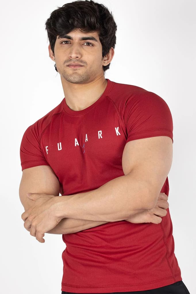 Checks T-shirt Maroon — photo 6