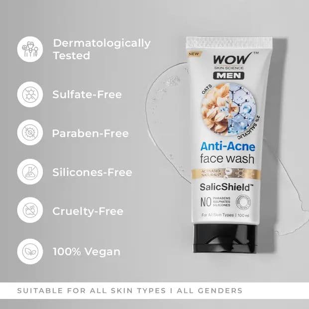 Oat Extract Salicylic Acid Anti Acne Face Wash Clearer Skin Daily