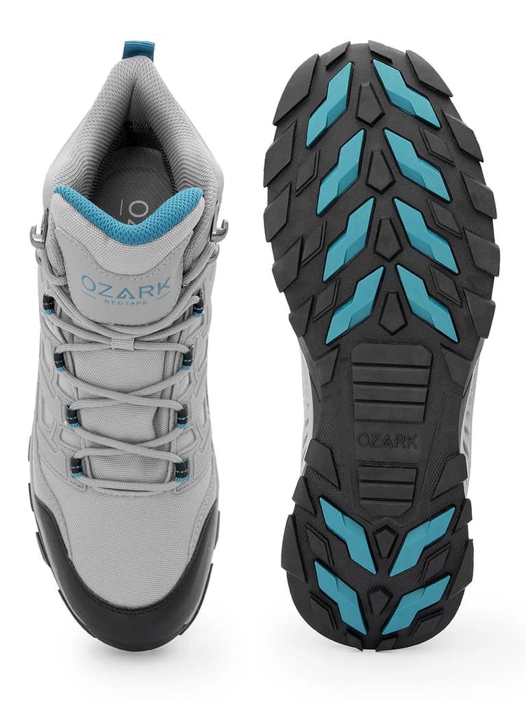 Light Grey Trekking Shoes for Men | High-Top Outdoor — photo 5