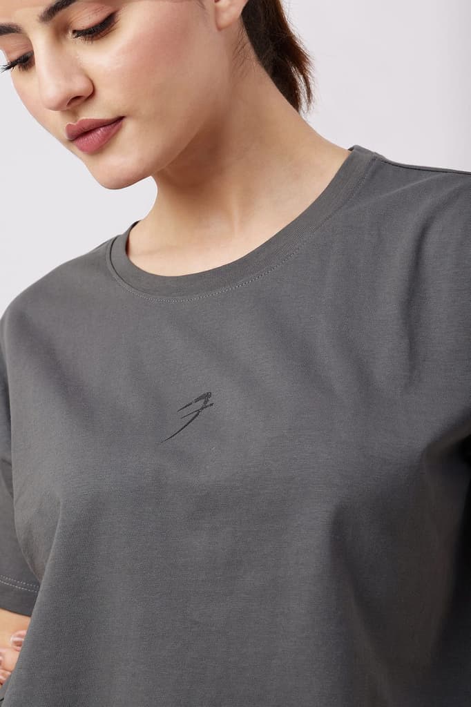 Brisk Cotton Crop Top Grey — photo 3