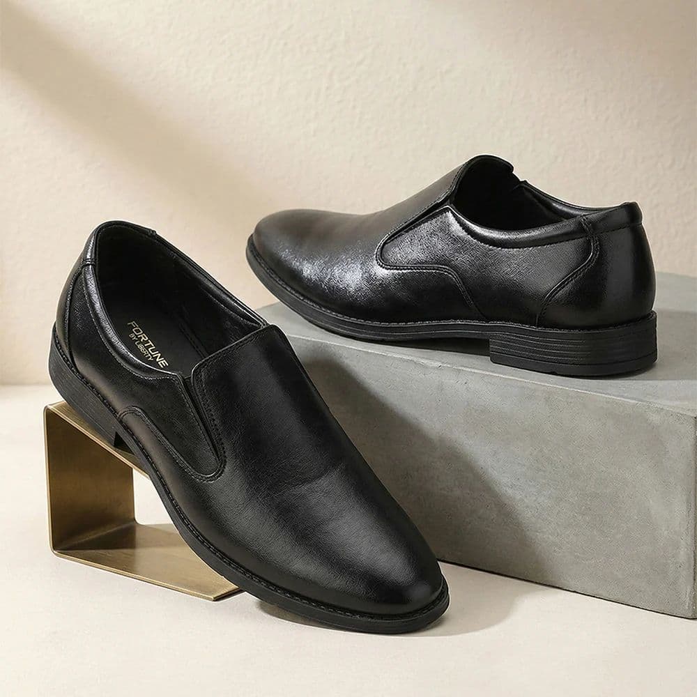 Fortune HML-87E Black Formal Non Lacing Mocassin Shoes for Men — photo 2