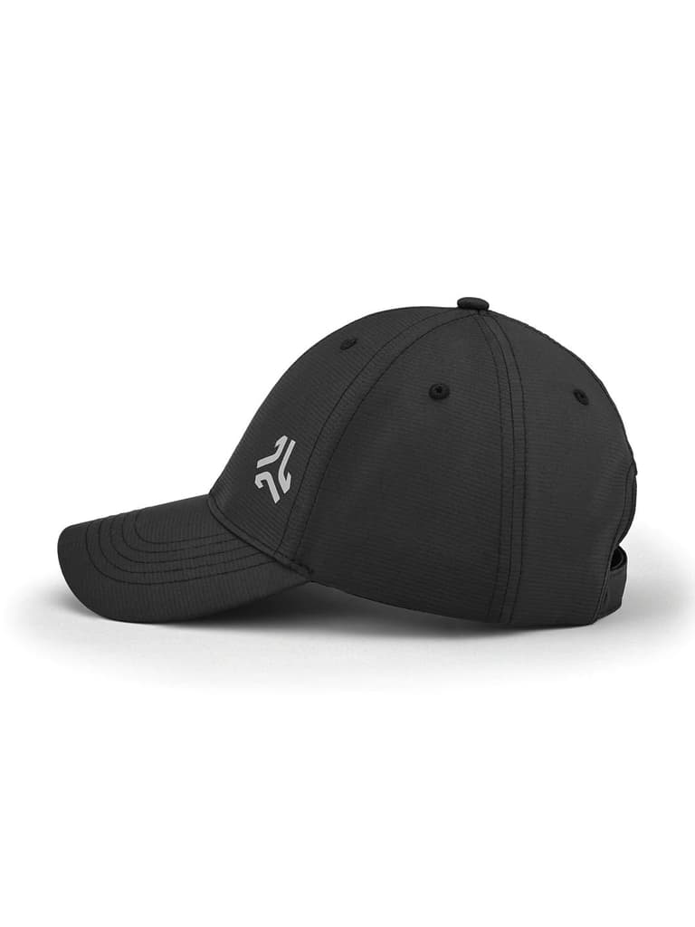 Polyester Solid Black Unisex Cap — Black / FS