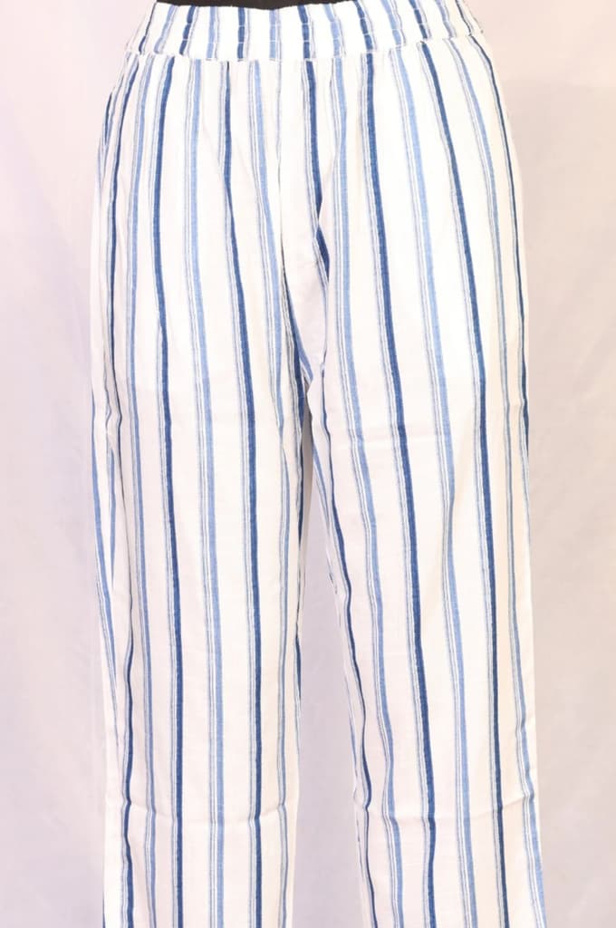 White Striped Straight Kurta and Pants Set — photo 5