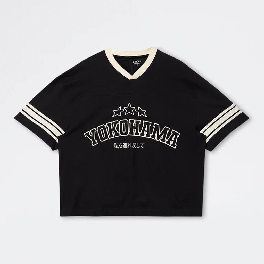 Nuon Black Typographi Relaxed-Fit Cotton T-Shirt