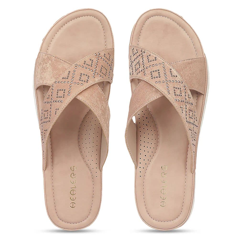 Healers MDG-16 Party Edit Peach Casual Slip on Slippers for women by Liberty — photo 8