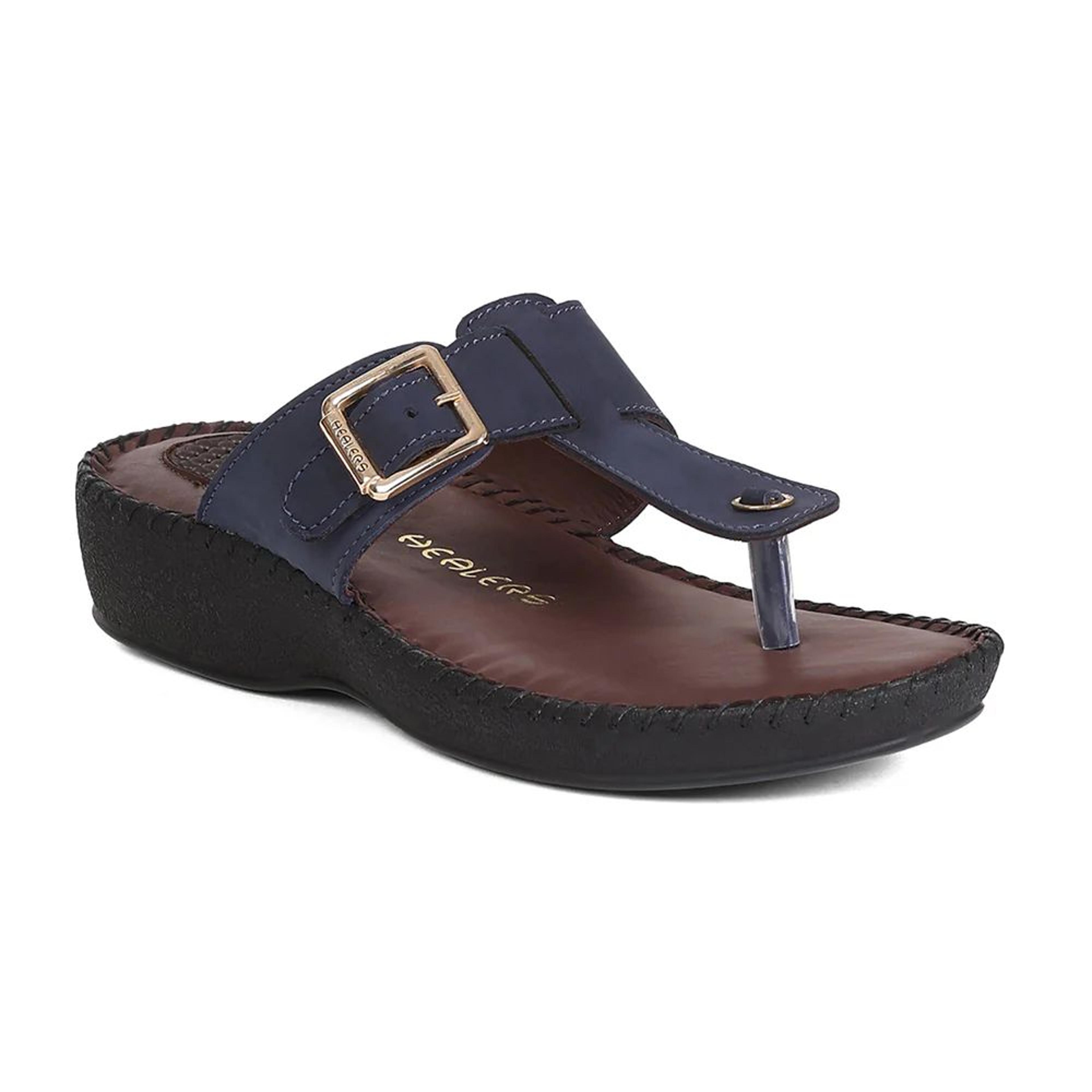 Healers MDG-6 Women's Navy Blue Casual Slippers - EVERYDAY COMFORT with Premium Nubuck Upper