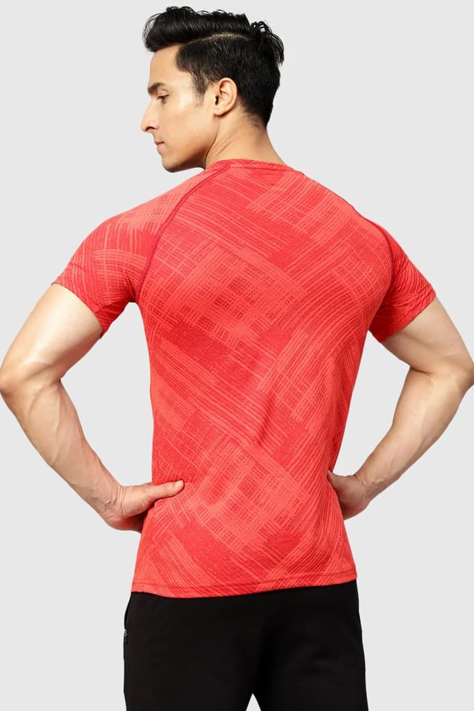 Ozone Jacquard T-shirt Red — photo 4