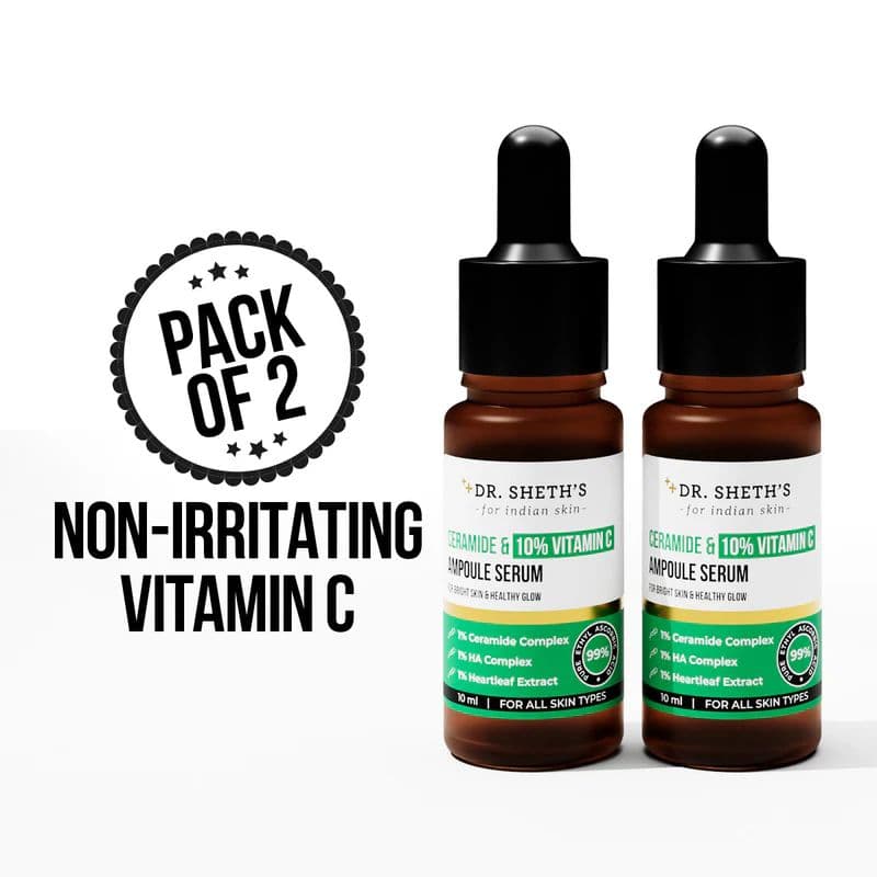 Ceramide & 10% Vitamin C Ampoule Serum - 10ml (Pack of 2)