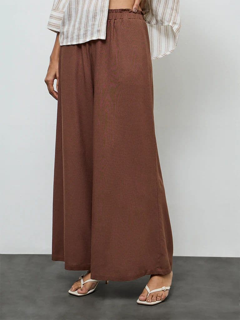 LOV Dark Brown High-Rise Pants — photo 2