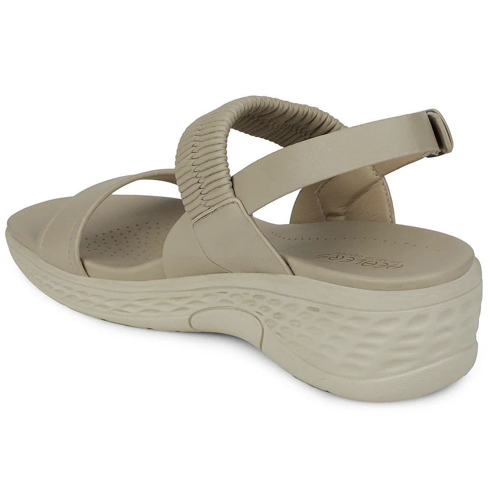 Healers Off White Wedge Heel Sandal For Women ZQ-FD-49 By Liberty — photo 5