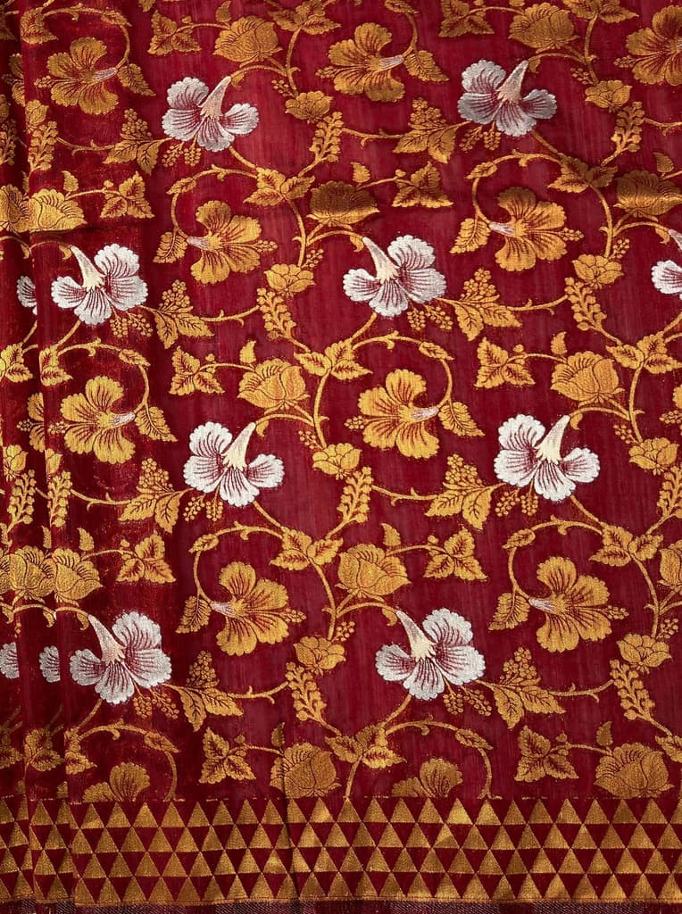 MIMOSA Women's Woven Design Kanjivaram Style Art Silk Saree with Blouse Piece - Maroon ( SA00003152MRFREE ) — photo 5