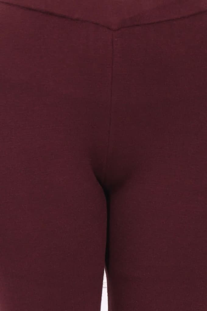 Maroon Solid Blend Ankle Length Slim Fit Straight Pants — photo 6