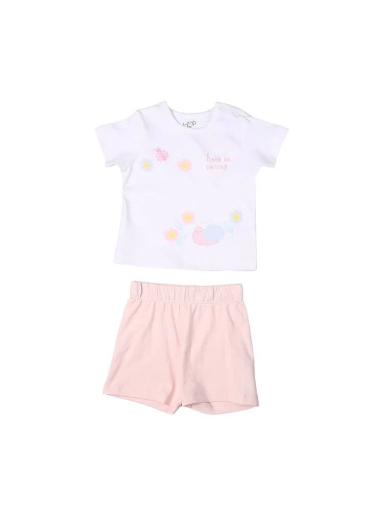 HOP Baby Girls Multicolour Printed Cotton T-Shirt and Shorts Set — photo 2