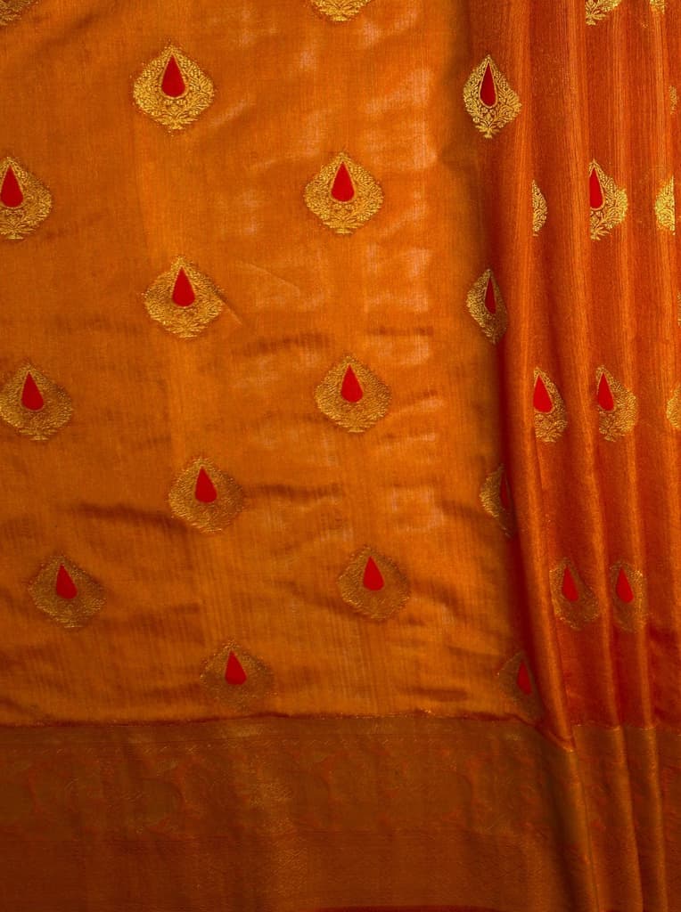 MIMOSA Women's Woven Design Banarasi Style dola silk Saree with Blouse Piece - Mustard ( SA00003137MSFREE ) — photo 6