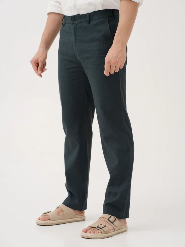 Everen Green 100% Linen Pants