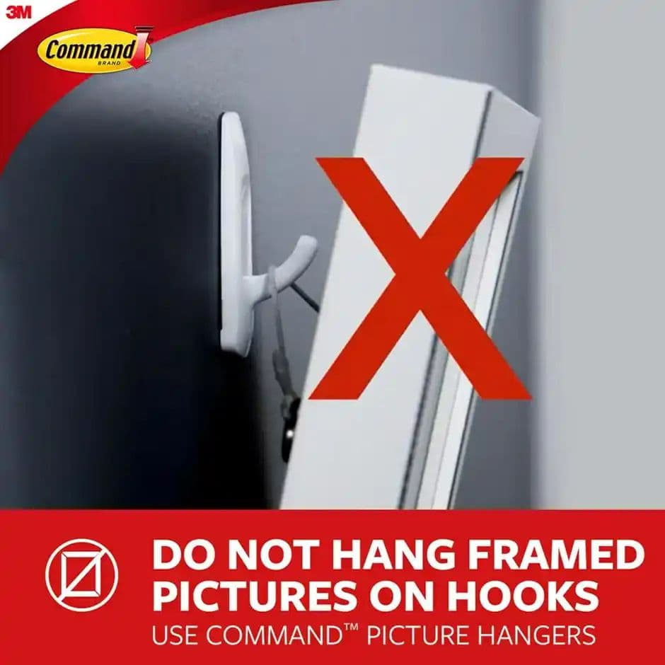 Command Adhesive Damage free Hooks for wall | 2 hooks | 4 strips | Holds Upto 1.3 kg — photo 3