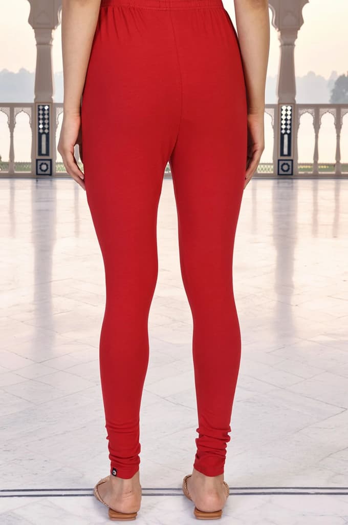 Red Solid Cotton Tight — photo 4