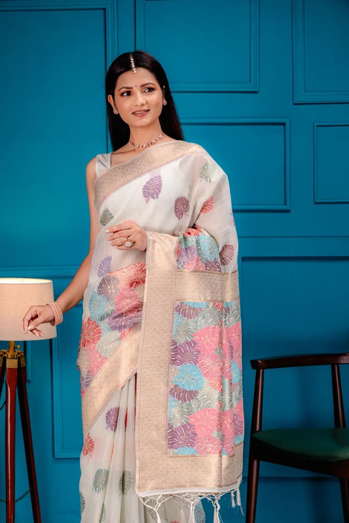 Mimosa Women's Woven Design Banarasi Style Art Silk Saree With Blouse Piece : SA00001787RMFREE — photo 2