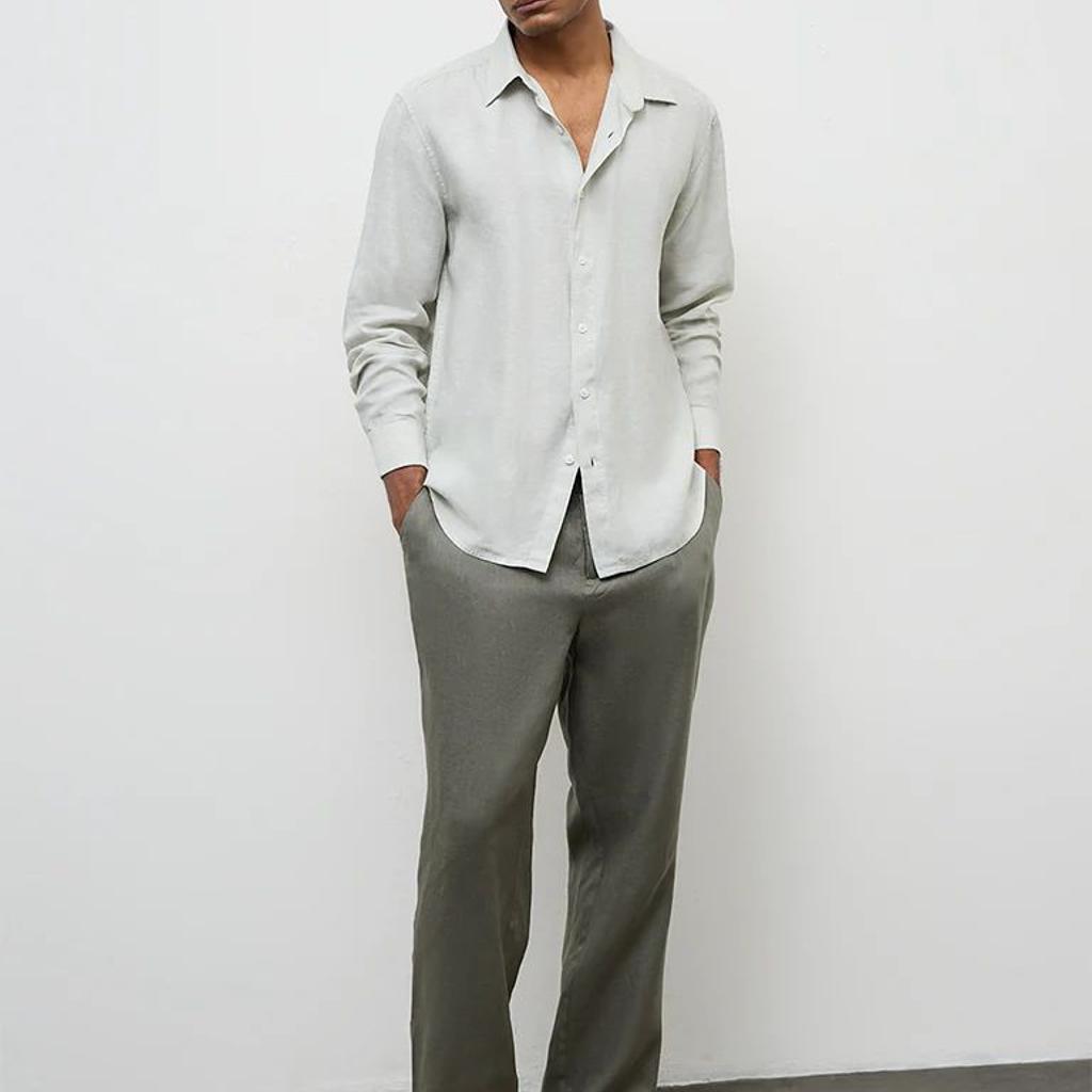 Ascot Sage Relaxed-Fit Linen Shirt