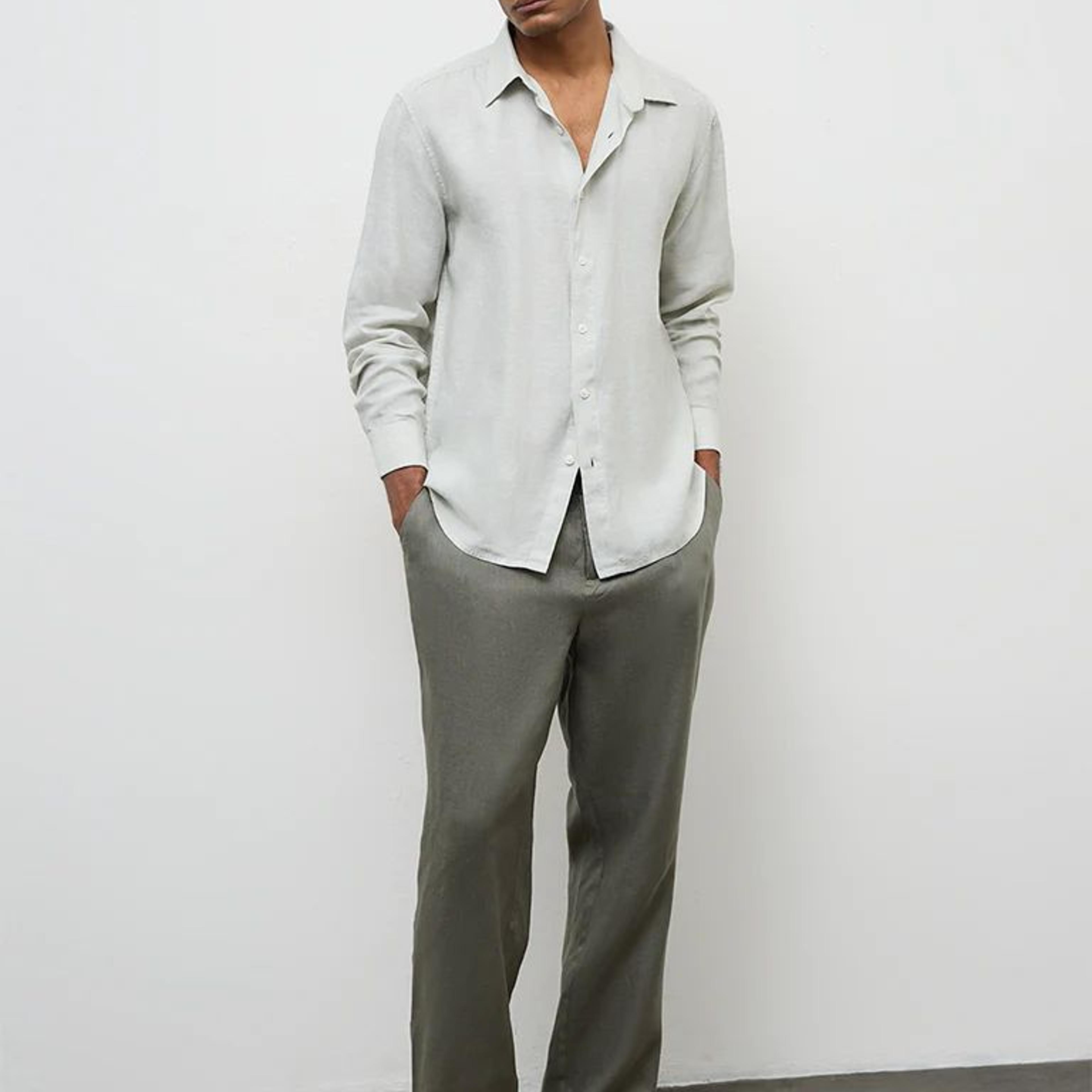 Ascot Sage Relaxed-Fit Linen Shirt