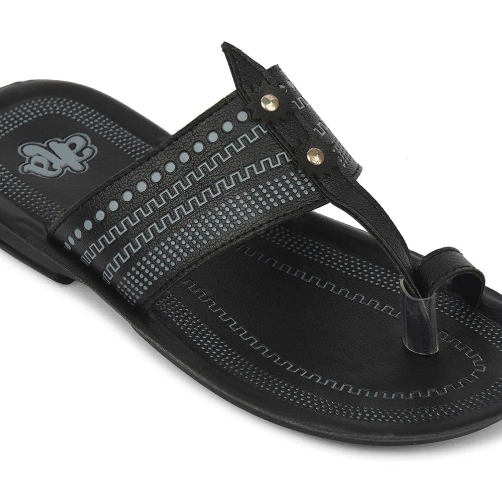 A-HA Black Casual Flat Sandal For Men MPU-62 By Liberty — photo 4