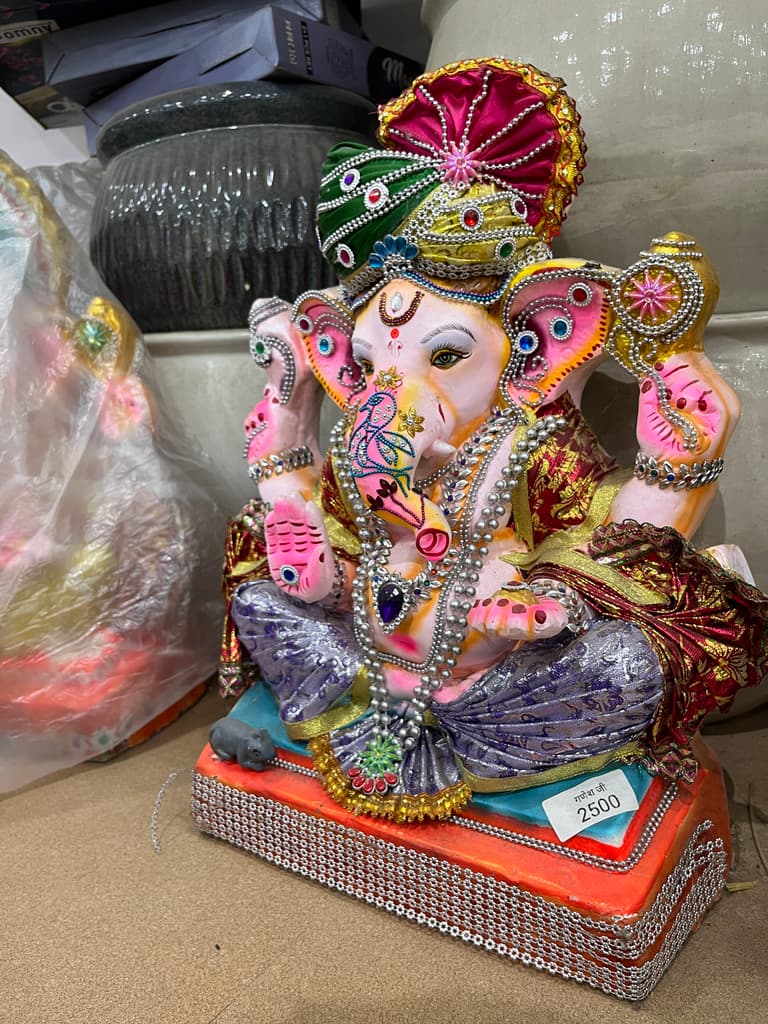 Hindu God Ganesha Statue | Sculpture | Bronze | Gold, Pink, Purple, Yellow, Green, Blue, Red, Silver