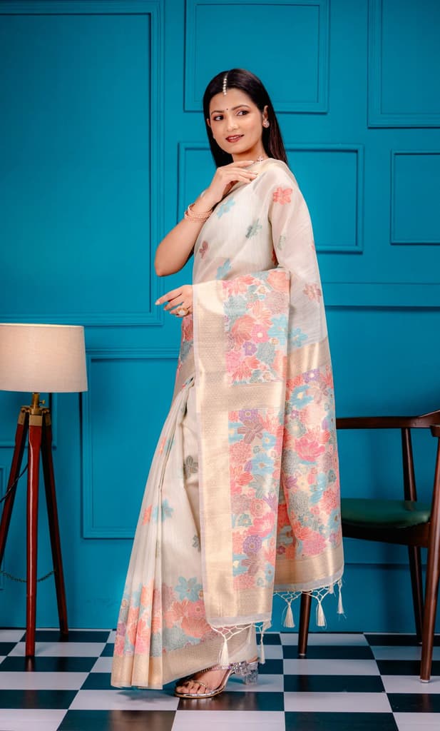 Mimosa Women's Woven Design Banarasi Style Art Silk Saree With Blouse Piece : SA00001785HWFREE — photo 4