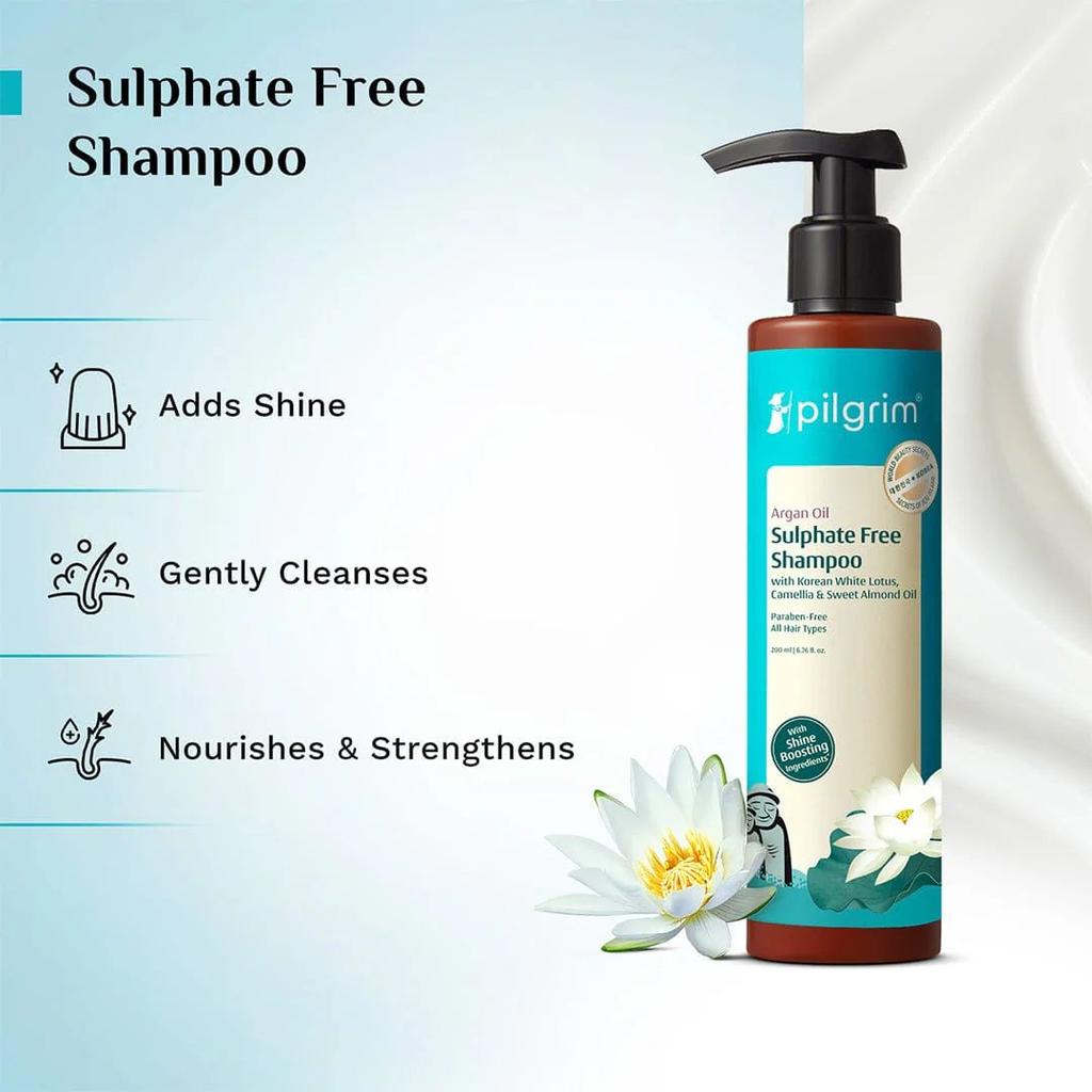 Argan Oil Sulphate Free Shampoo with Korean White Lotus, Camellia & Sweet Almond Oil — photo 4