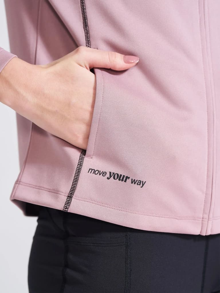 Women's Mauve Solid Stand Collar Jacket — photo 3