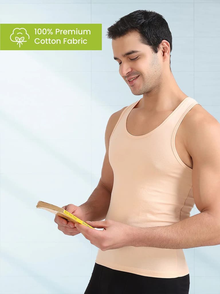 Regular Fit Organic Cotton Comfort Vest for Men-Pack of 1 — photo 6
