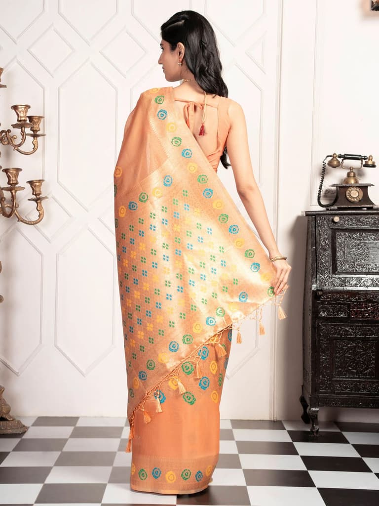 Mimosa Women's Woven Design Banarasi Style Art Silk Saree With Blouse Piece : SA00002082PCFREE — photo 4