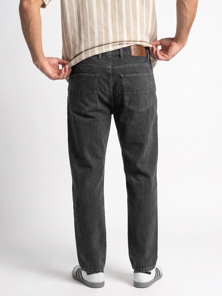 Men's Grey Relaxed Fit Washed Denim Jeans Non-Stretchable — photo 3