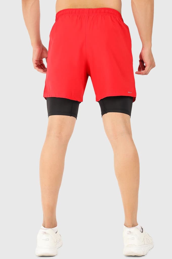 2 in 1 5" Compression Shorts Red — photo 6
