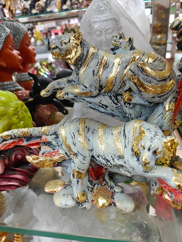 Gold and Black Cat Statue | Decorative | Ceramic | Gold and Black
