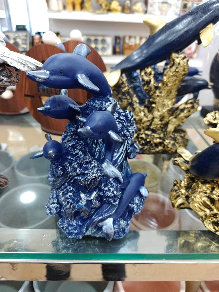 Blue Dolphin Statue | Decorative | Glass | Blue