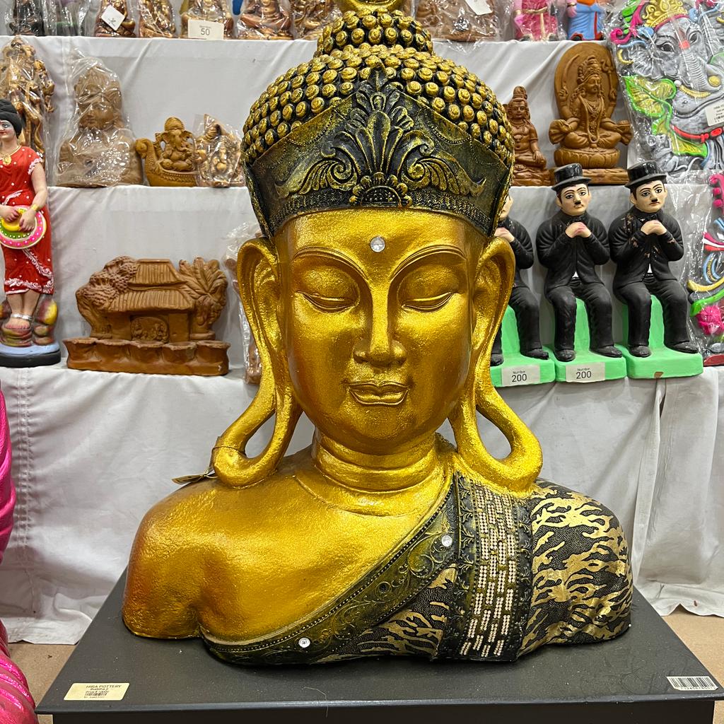 Golden Buddha Head Statue | Sculpture | Gold | Gold