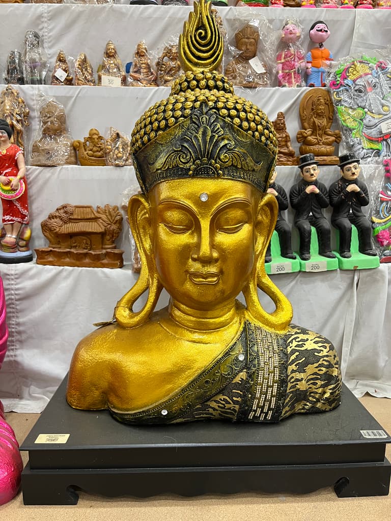 Golden Buddha Head Statue | Sculpture | Gold | Gold