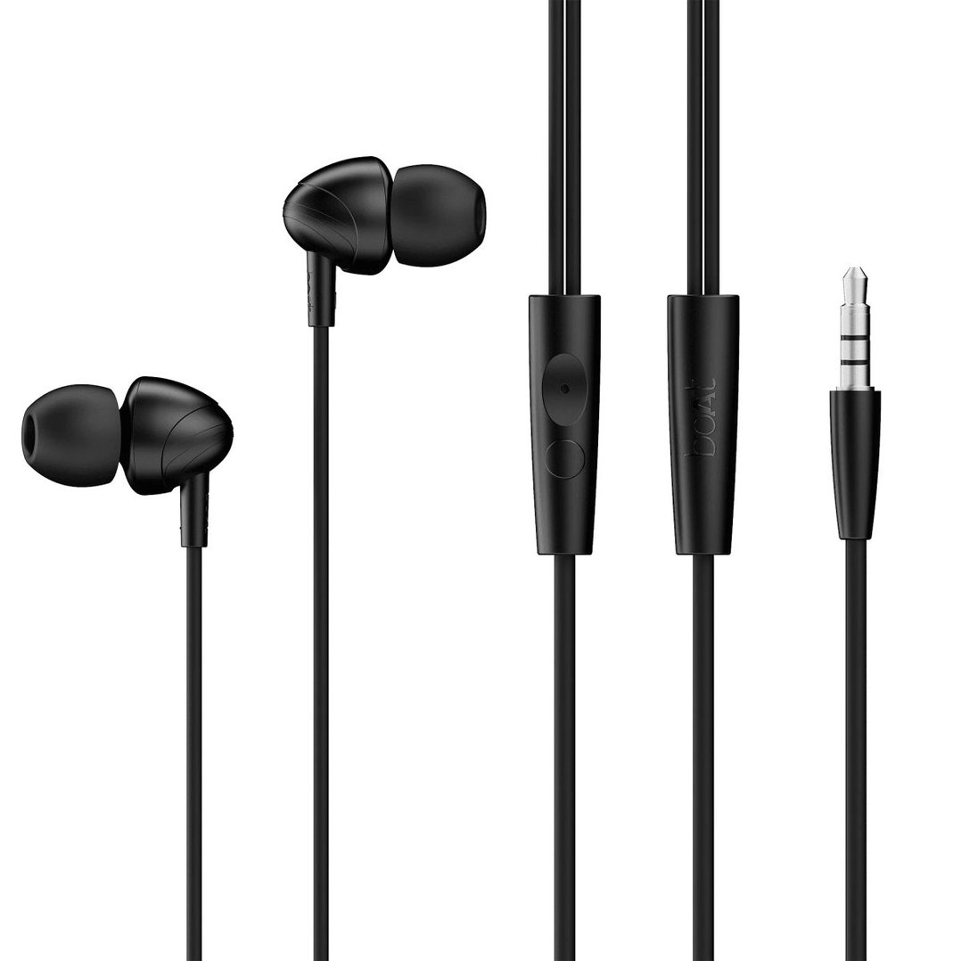 boAt Bassheads 210 | Wired Earphones with 10mm Drivers, Mic & Comfort Fit